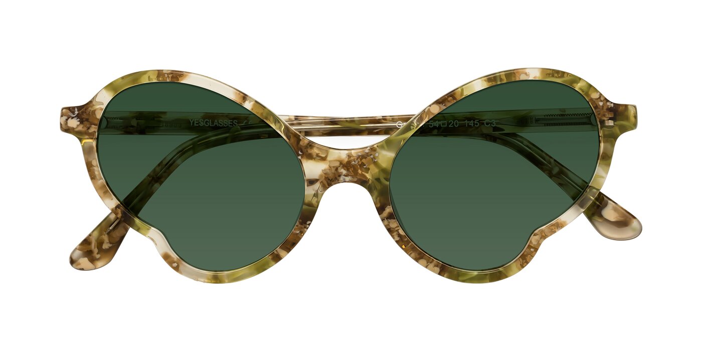 Gabriel - Green Floral Tinted Sunglasses