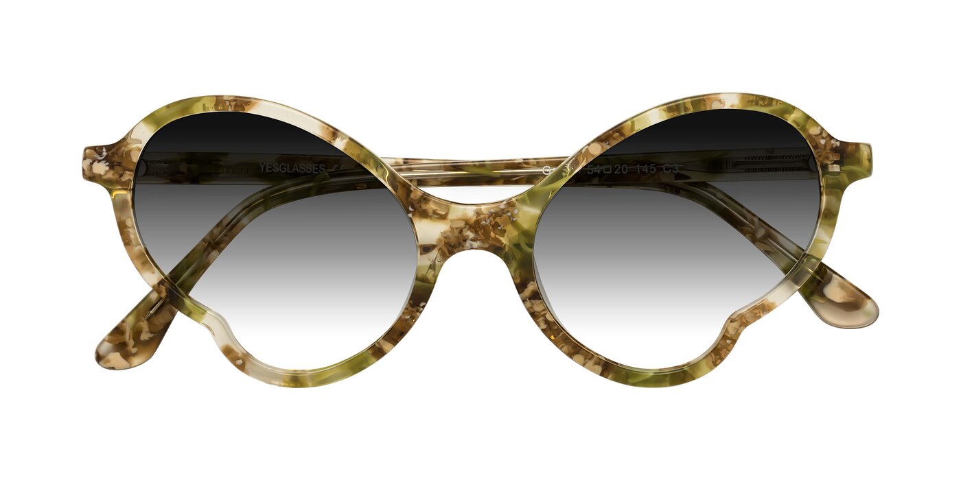 Gabriel - Green Floral Gradient Sunglasses