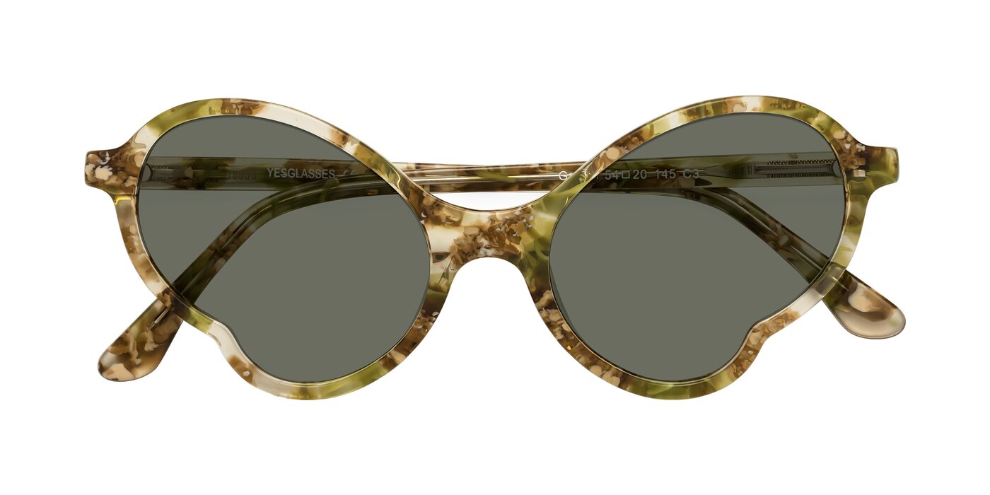Gabriel - Green Floral Polarized Sunglasses
