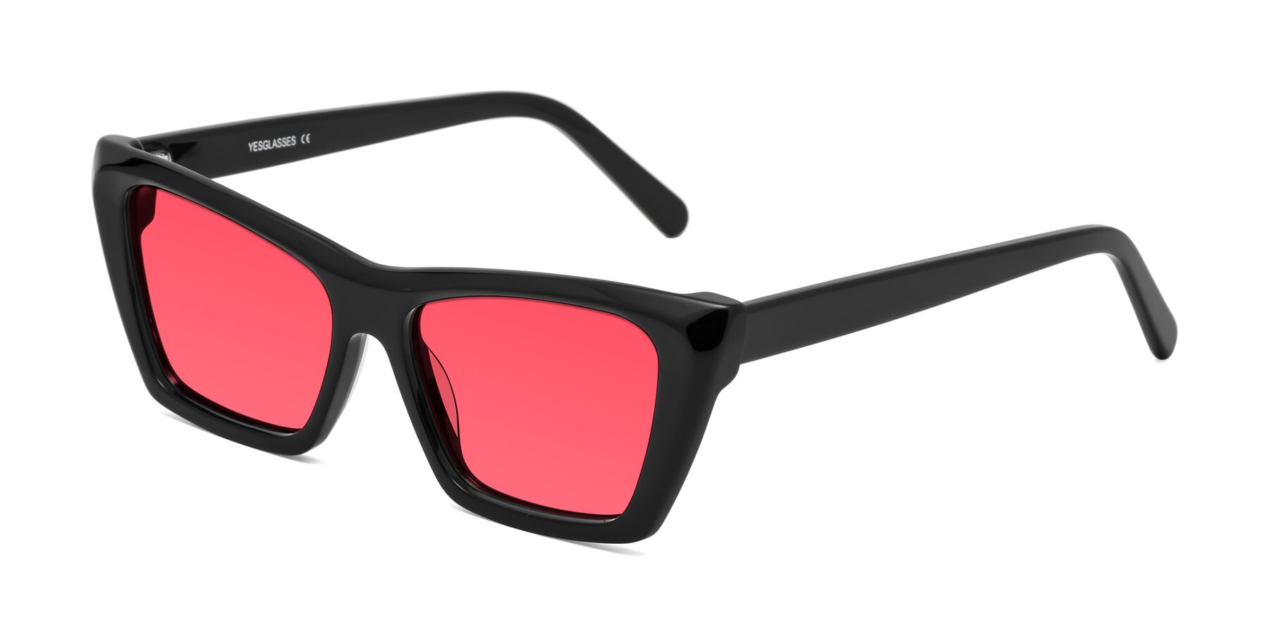 Angle of Khoi in Black with Red Tinted Lenses
