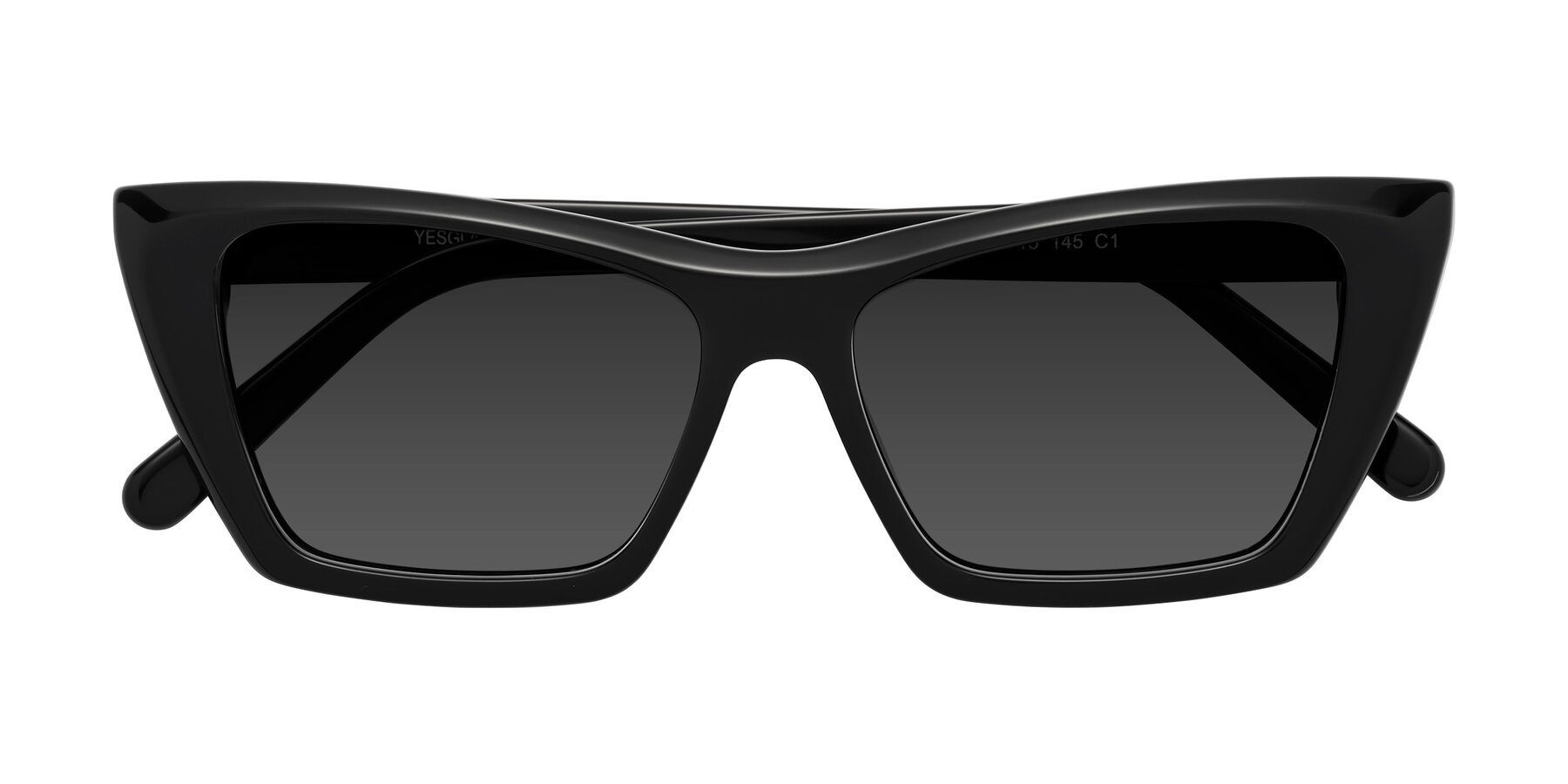 Folded Front of Khoi in Black with Gray Tinted Lenses