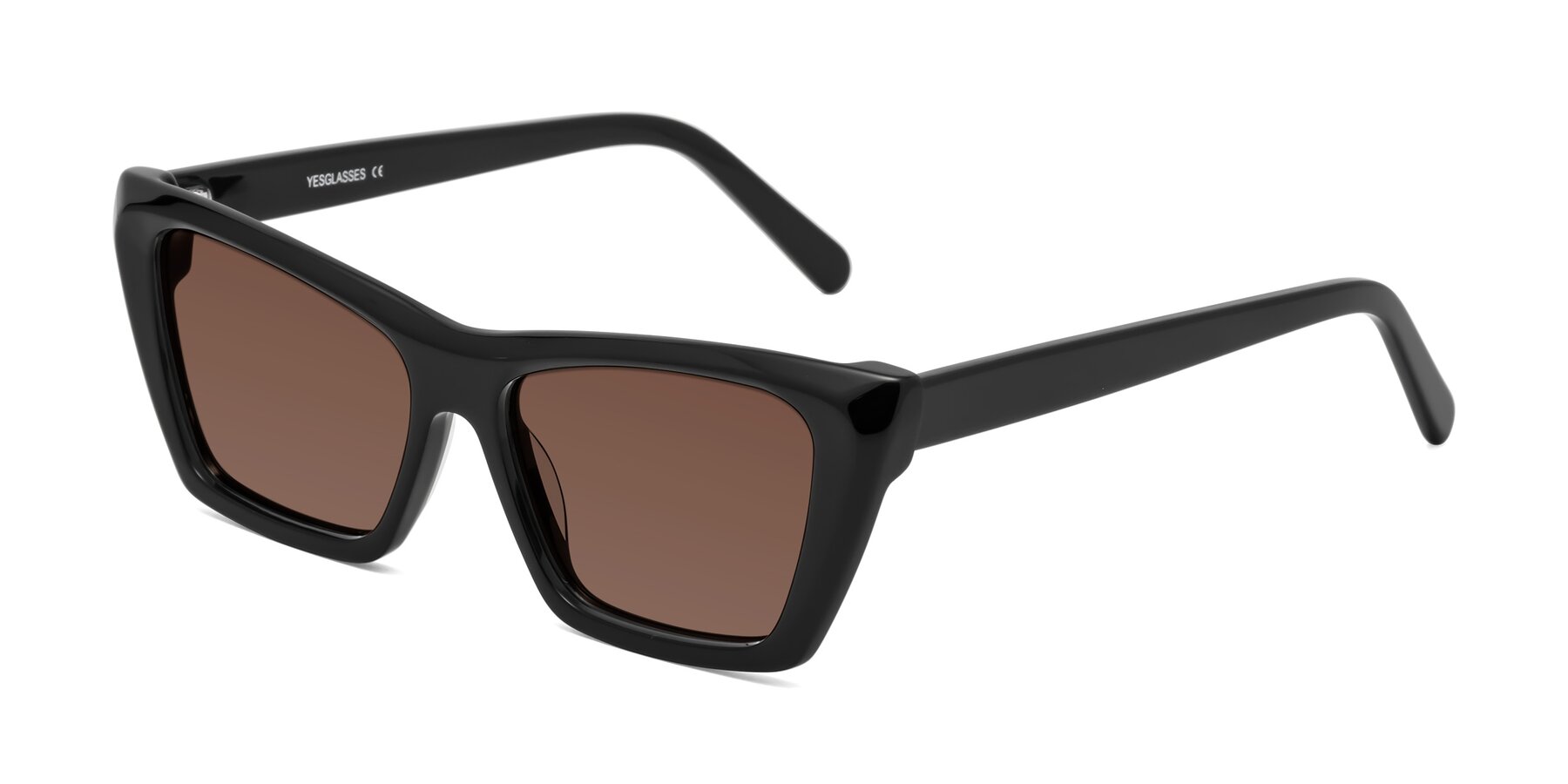 Angle of Khoi in Black with Brown Tinted Lenses