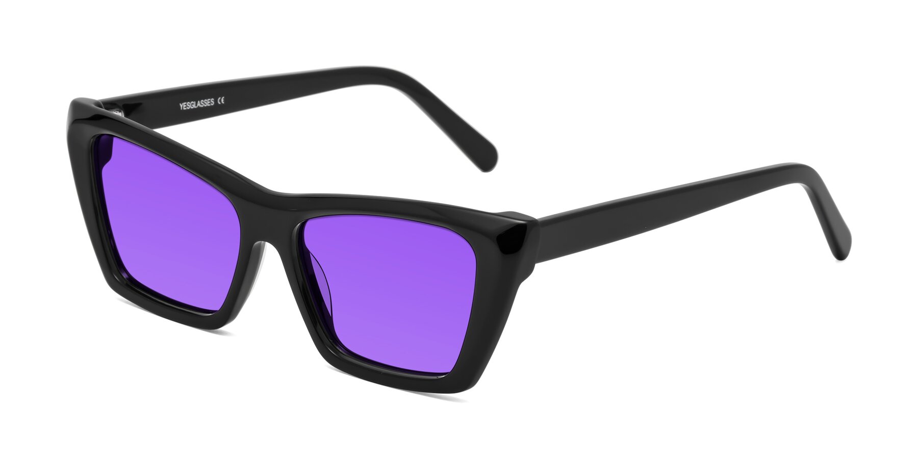 Angle of Khoi in Black with Purple Tinted Lenses