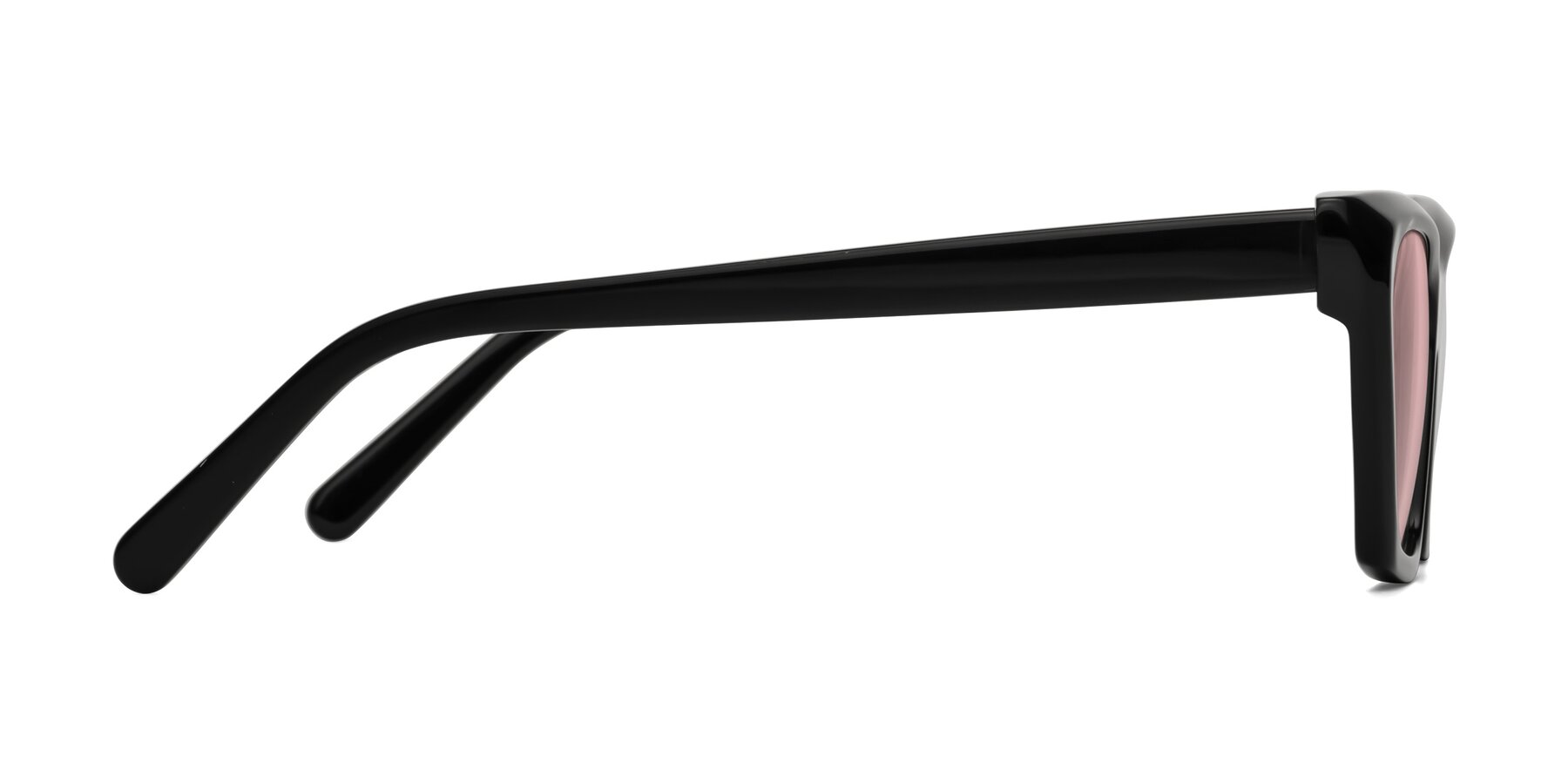 Side of Khoi in Black with Light Garnet Tinted Lenses