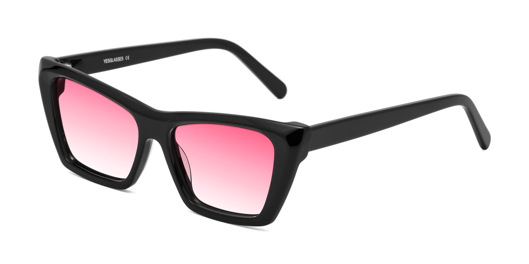 Angle of Khoi in Black with Pink Gradient Lenses