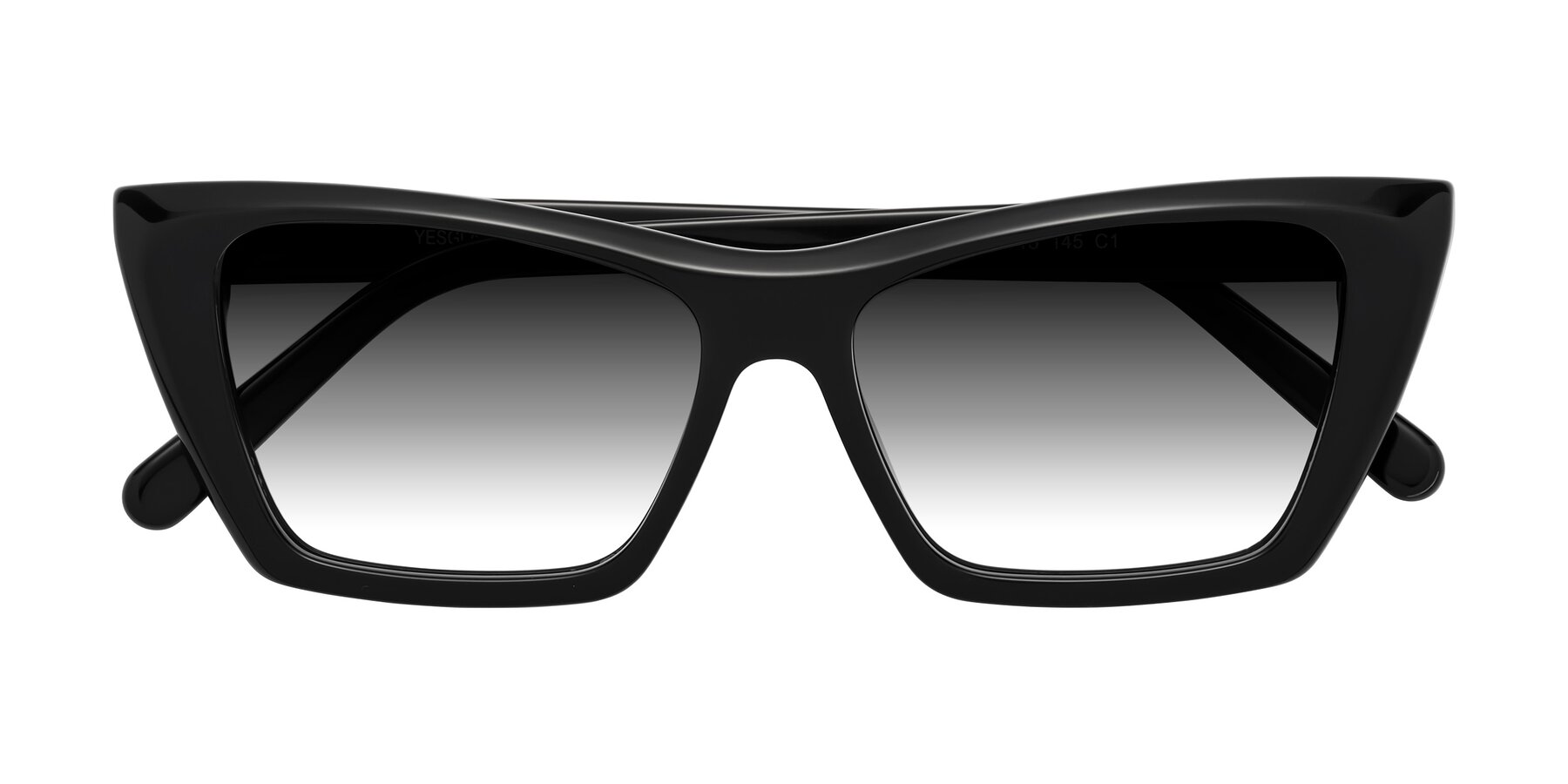 Folded Front of Khoi in Black with Gray Gradient Lenses