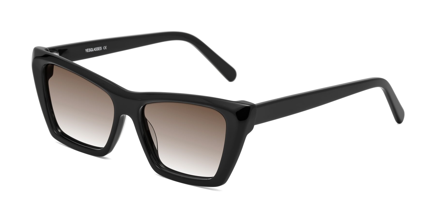 Angle of Khoi in Black with Brown Gradient Lenses
