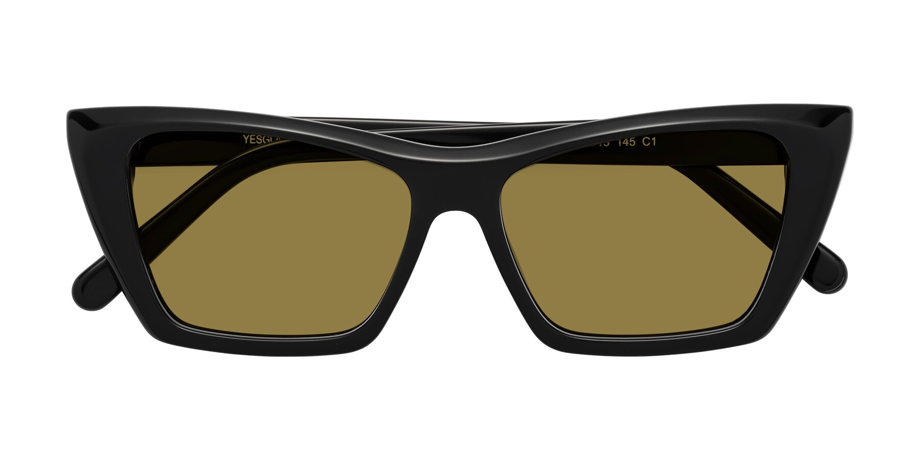 Folded Front of Khoi in Black with Brown Polarized Lenses