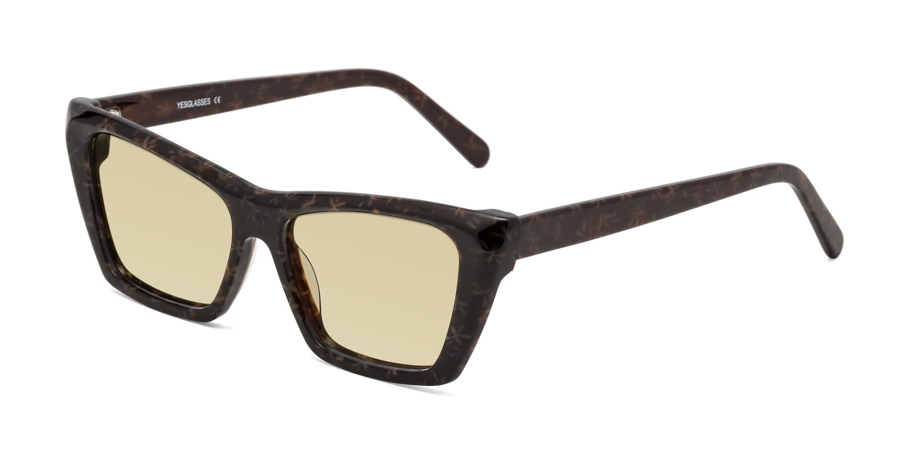 Angle of Khoi in Brown Snowflake with Light Champagne Tinted Lenses