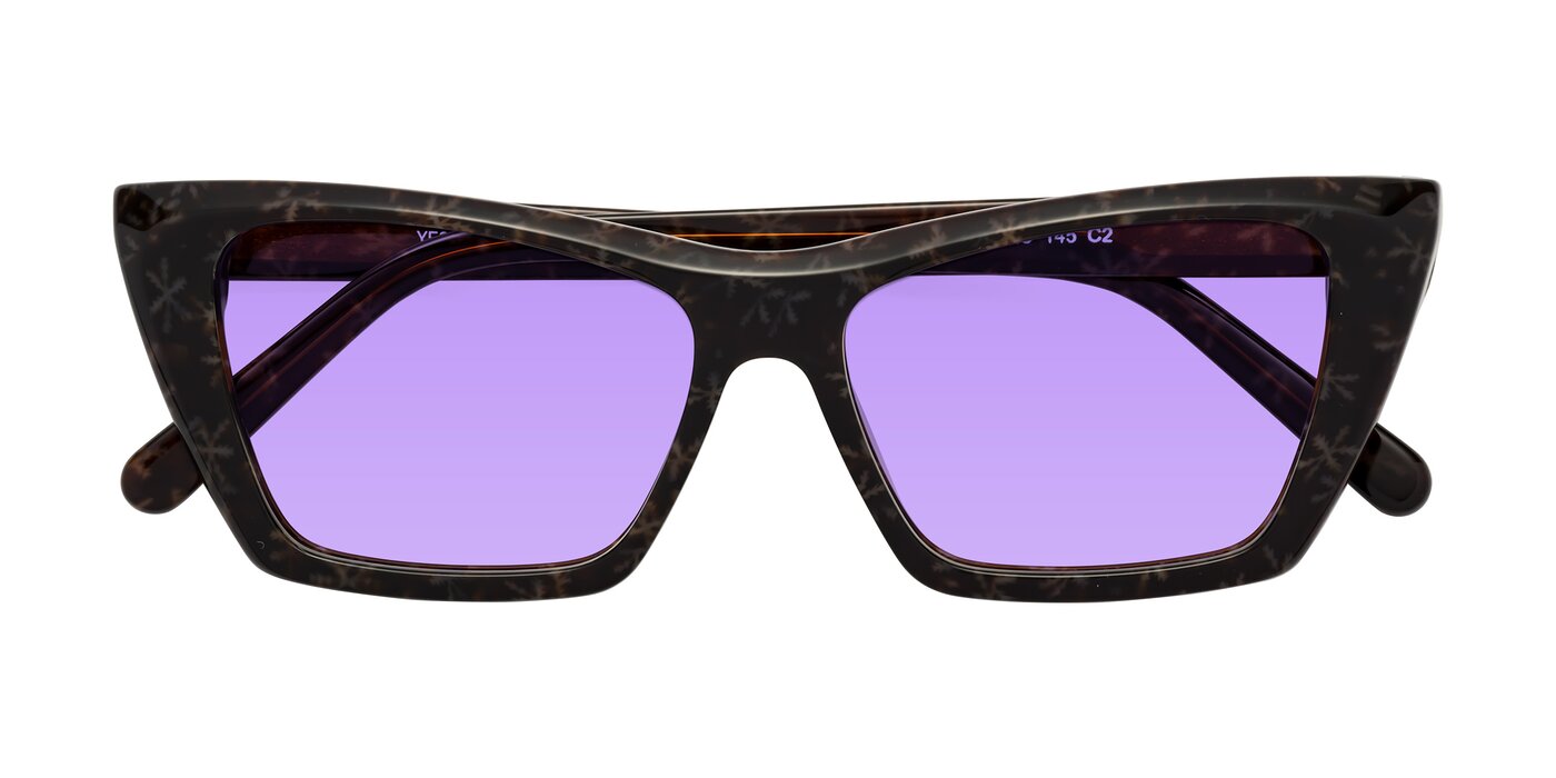 Khoi - Brown Snowflake Tinted Sunglasses