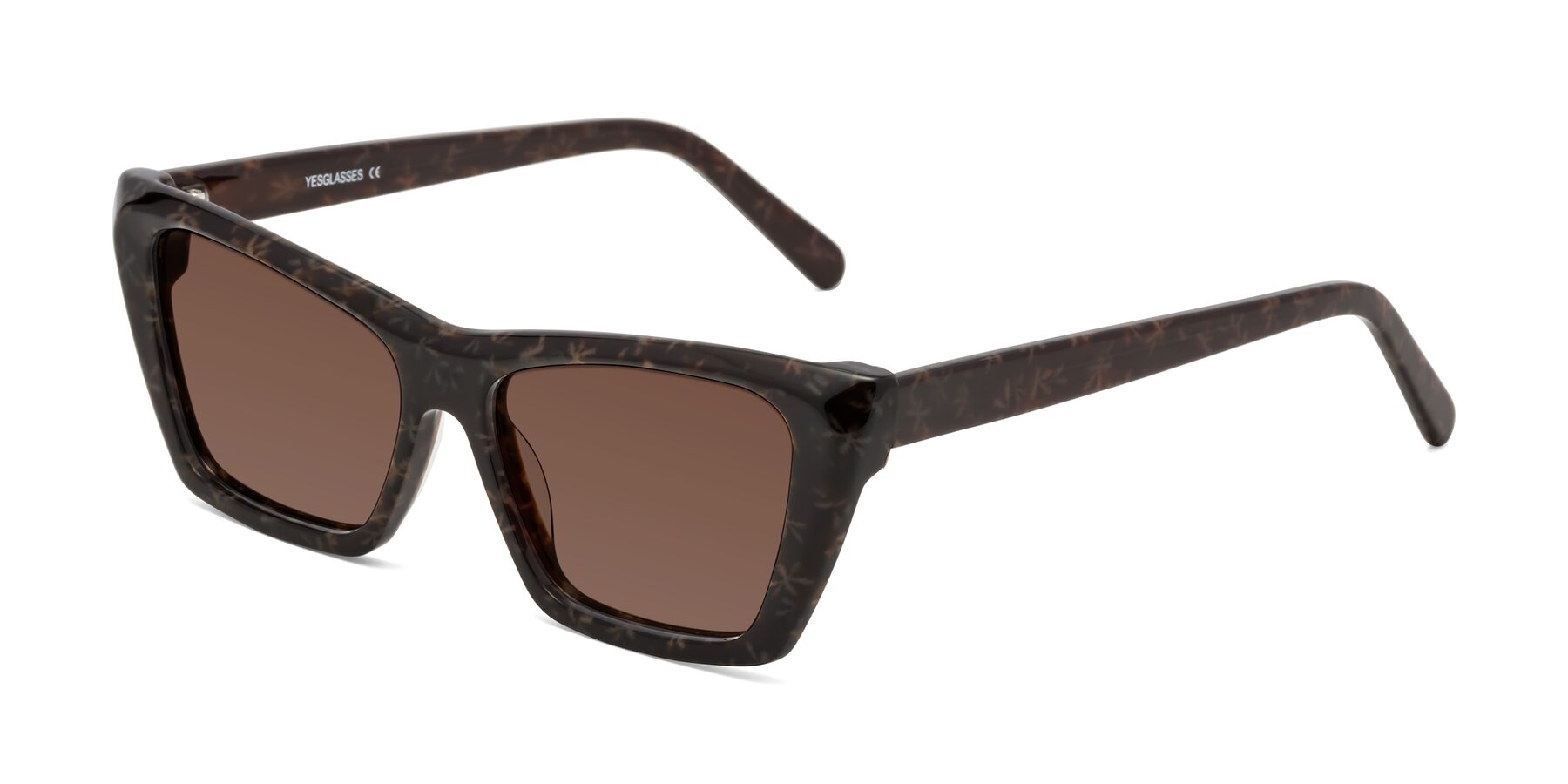 Angle of Khoi in Brown Snowflake with Brown Tinted Lenses