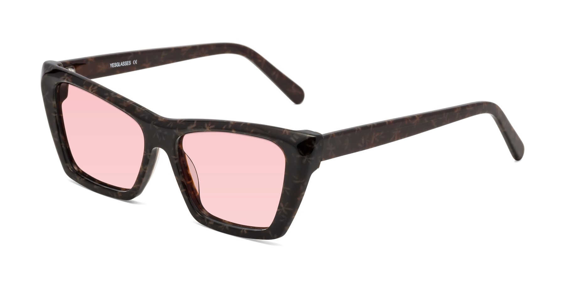 Angle of Khoi in Brown Snowflake with Light Garnet Tinted Lenses