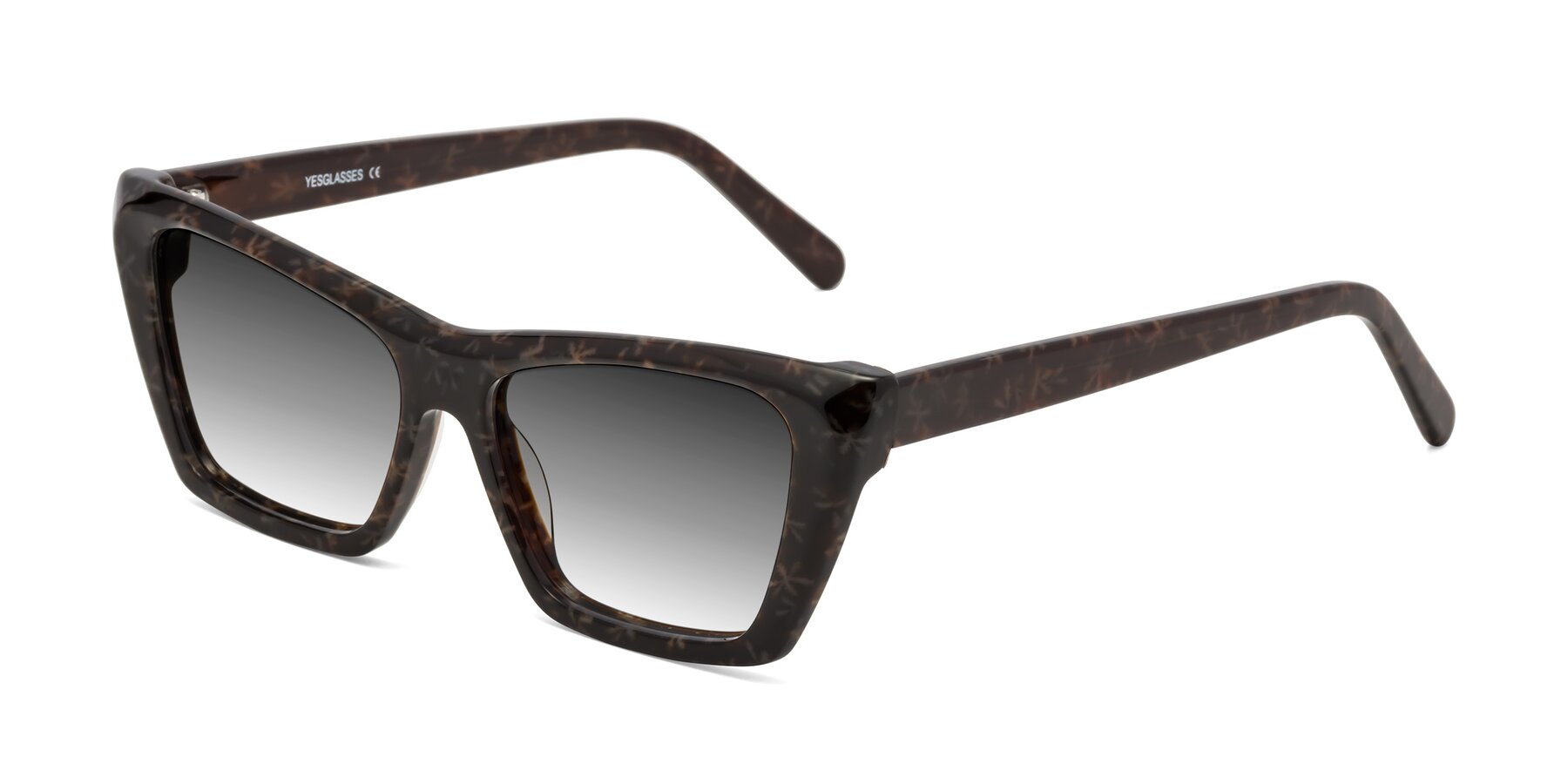 Angle of Khoi in Brown Snowflake with Gray Gradient Lenses