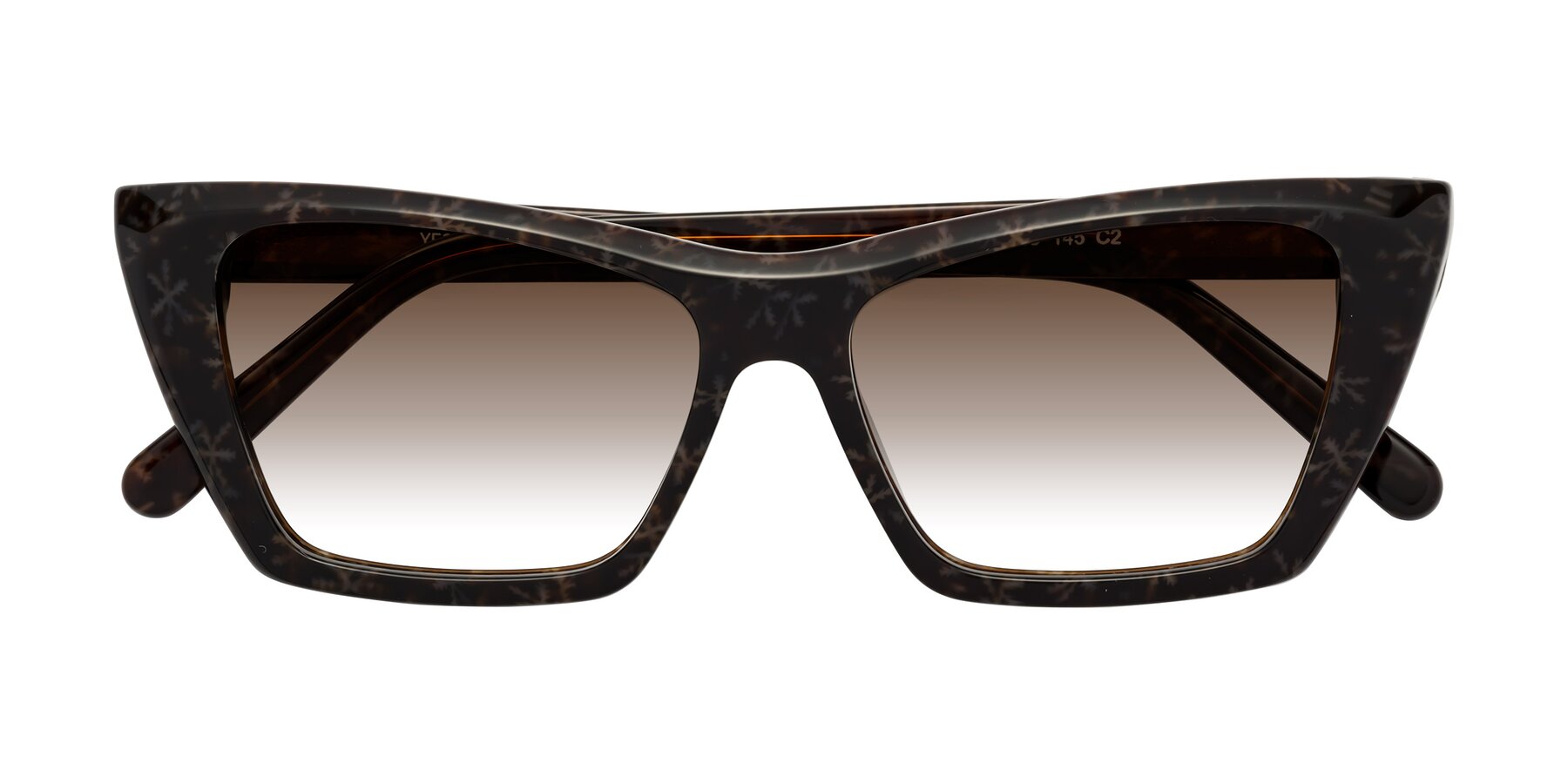 Folded Front of Khoi in Brown Snowflake with Brown Gradient Lenses