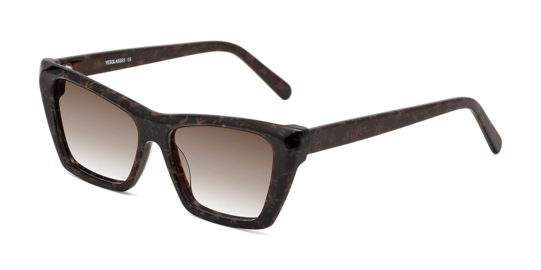 Angle of Khoi in Brown Snowflake with Brown Gradient Lenses