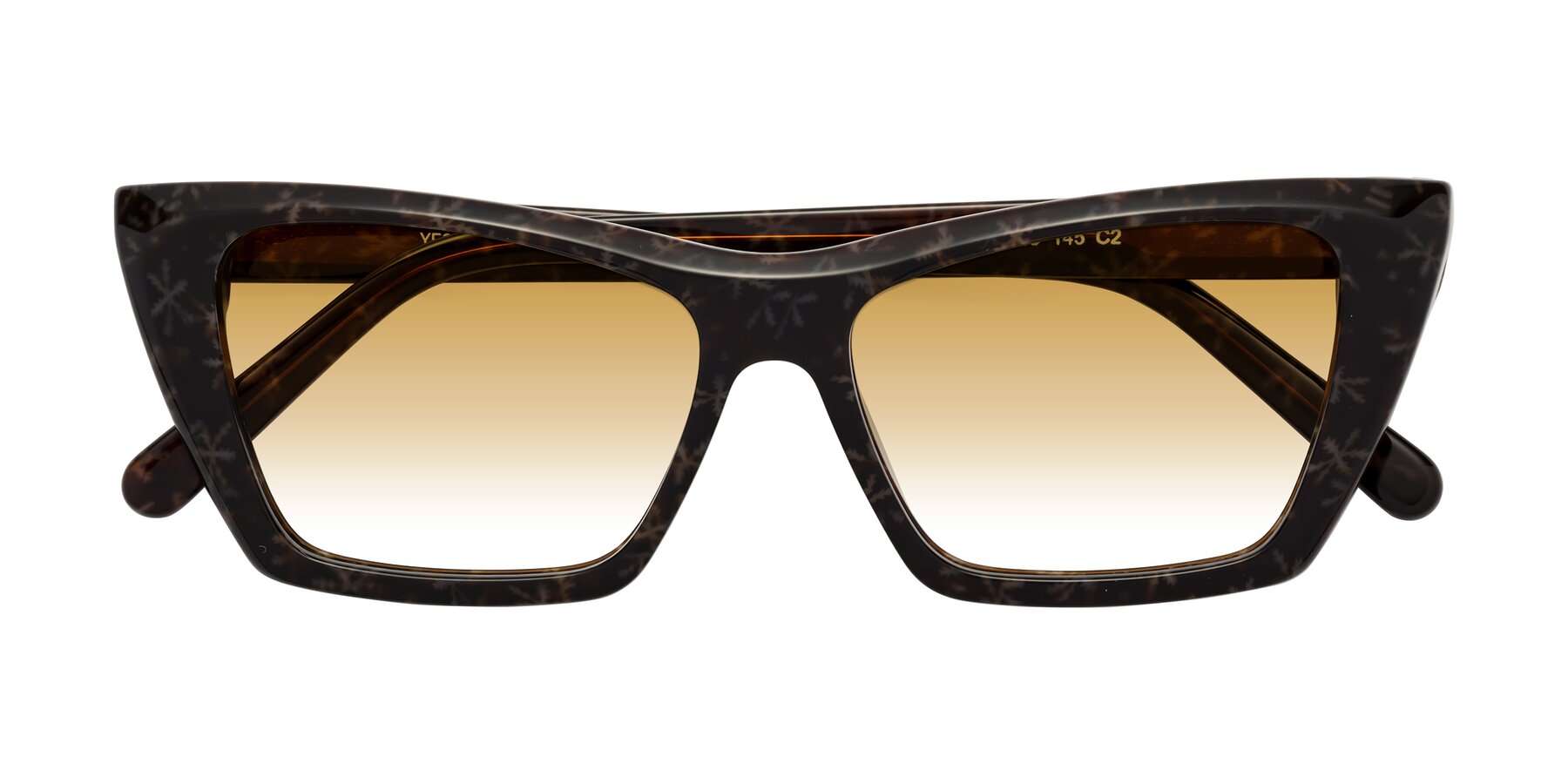 Folded Front of Khoi in Brown Snowflake with Champagne Gradient Lenses