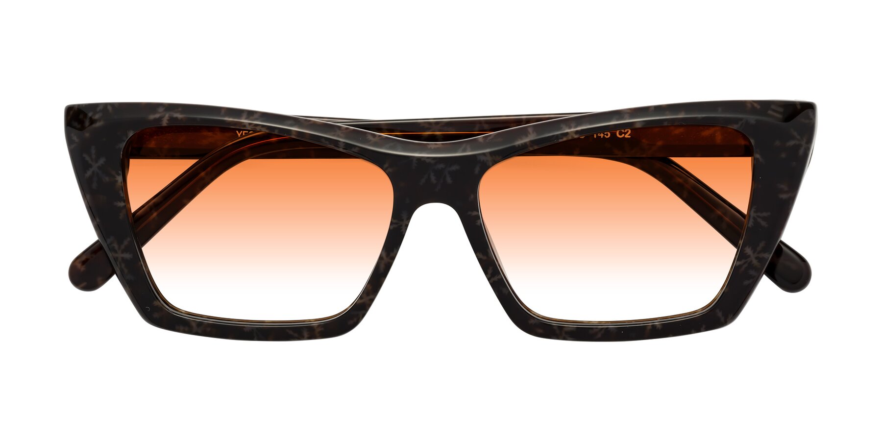 Folded Front of Khoi in Brown Snowflake with Orange Gradient Lenses