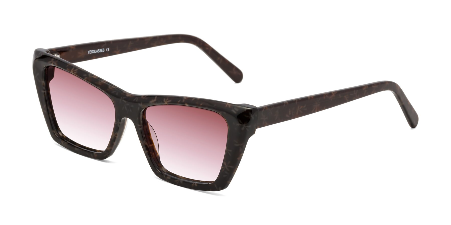 Angle of Khoi in Brown Snowflake with Garnet Gradient Lenses