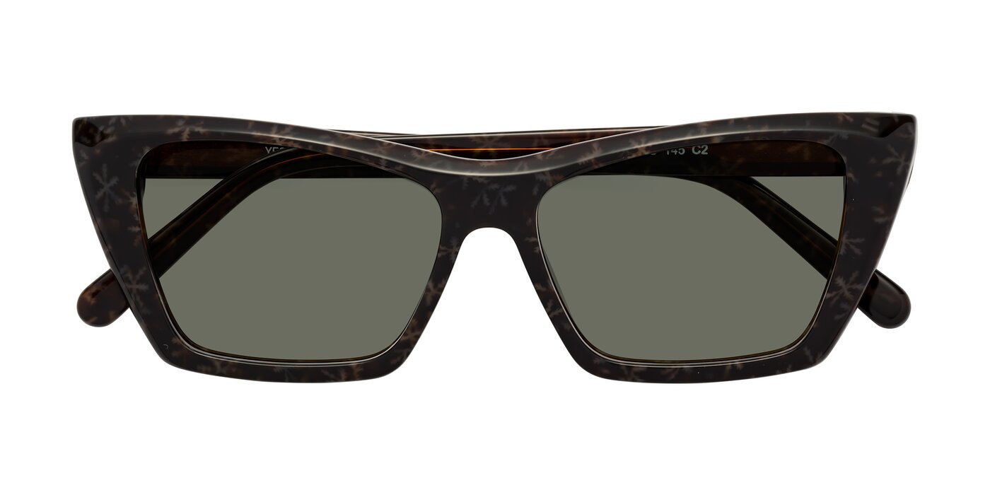 Khoi - Brown Snowflake Polarized Sunglasses