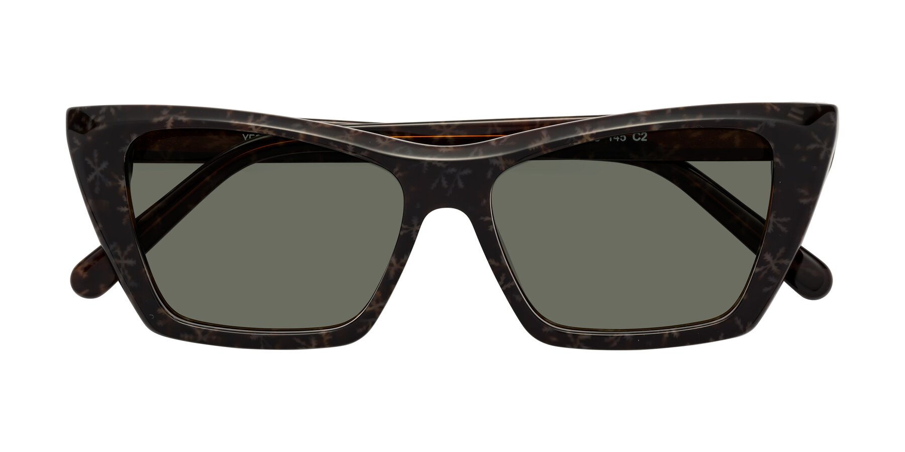 Folded Front of Khoi in Brown Snowflake with Gray Polarized Lenses