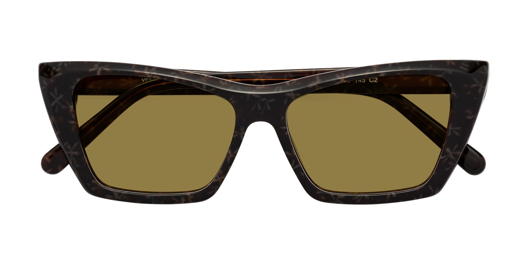 Folded Front of Khoi in Brown Snowflake with Brown Polarized Lenses