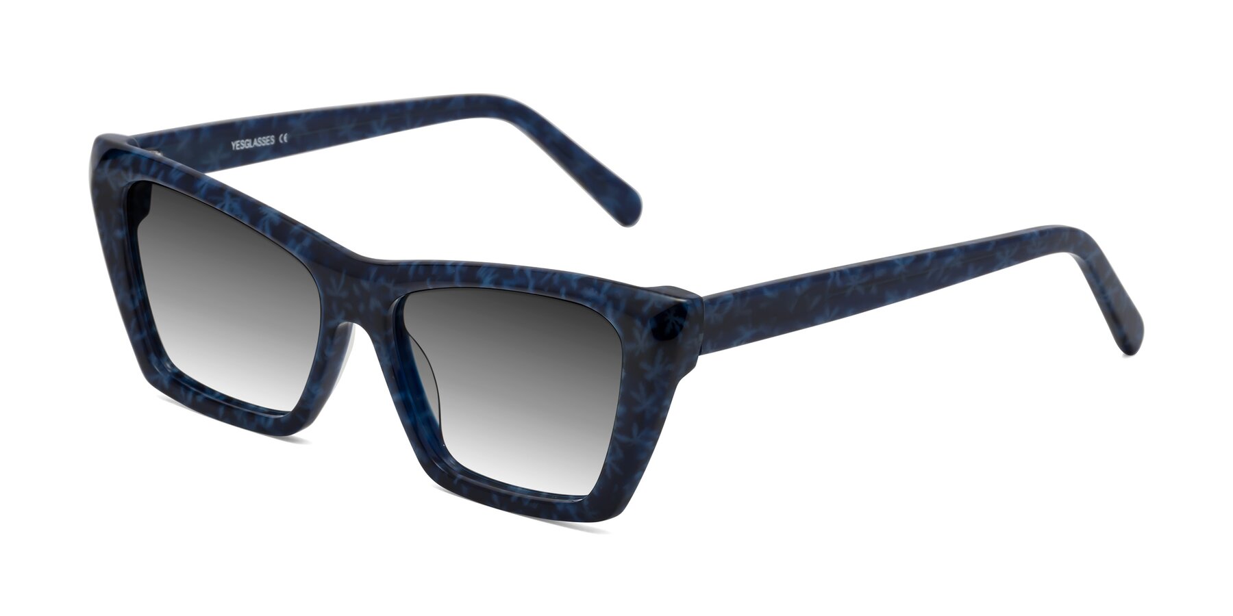 Angle of Khoi in Blue Snowflake with Gray Gradient Lenses