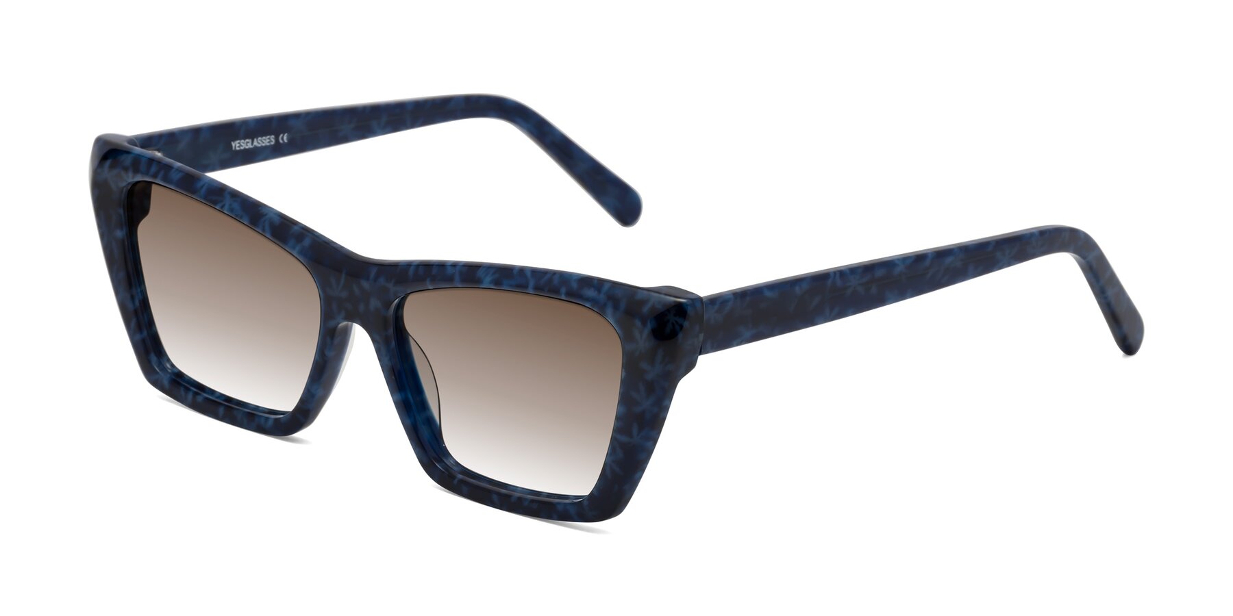 Angle of Khoi in Blue Snowflake with Brown Gradient Lenses