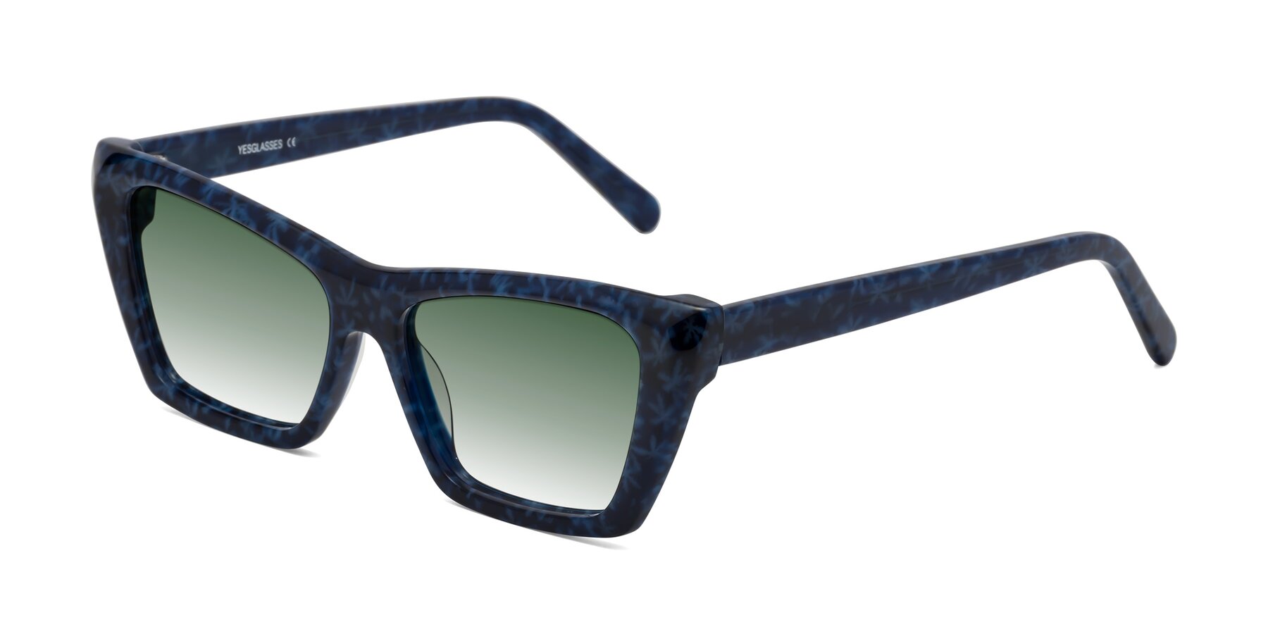 Angle of Khoi in Blue Snowflake with Green Gradient Lenses