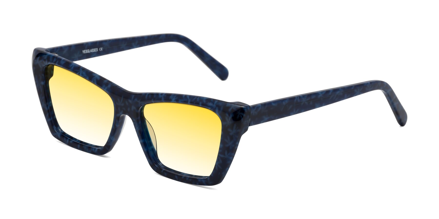 Angle of Khoi in Blue Snowflake with Yellow Gradient Lenses