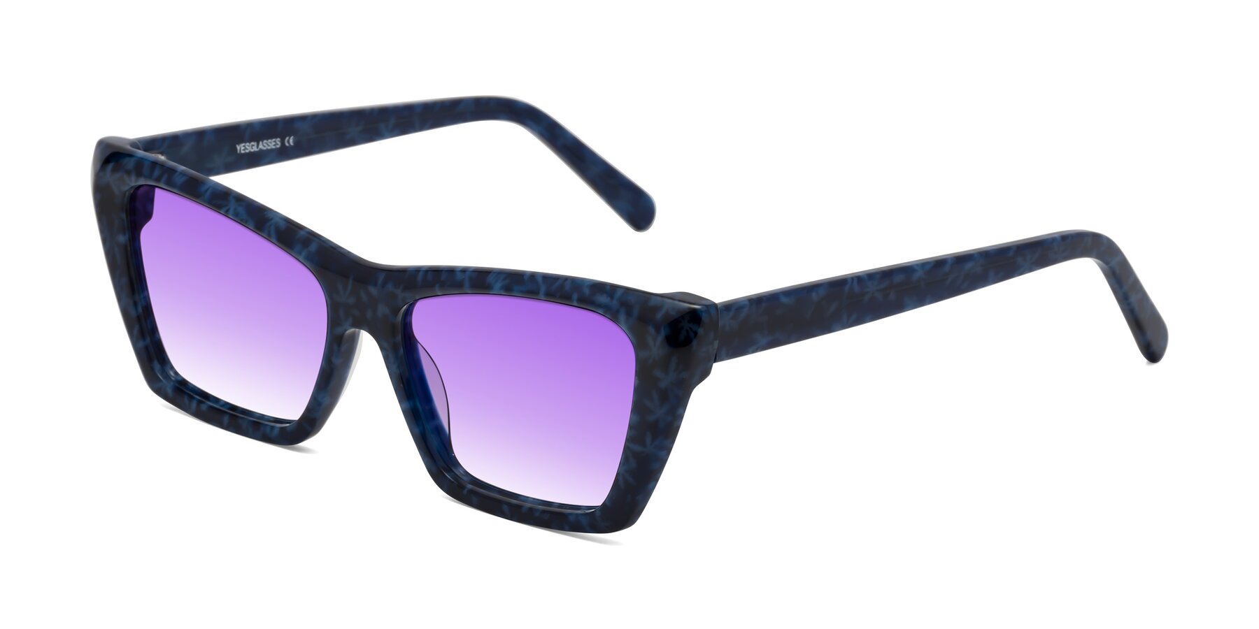 Angle of Khoi in Blue Snowflake with Purple Gradient Lenses