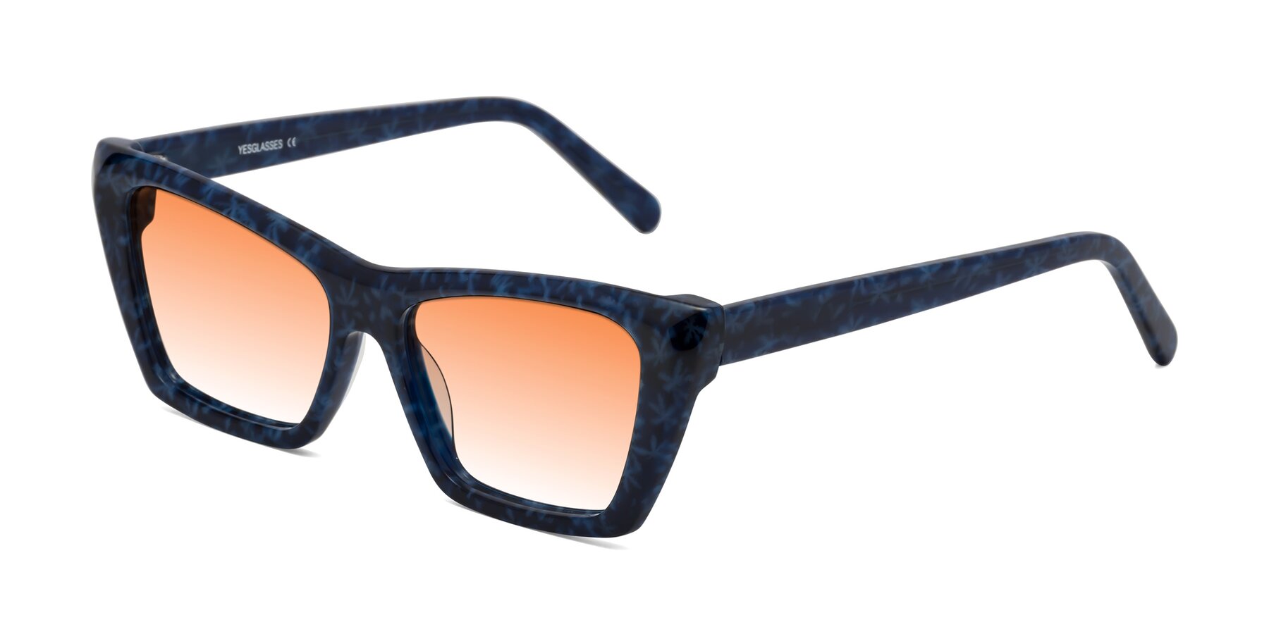 Angle of Khoi in Blue Snowflake with Orange Gradient Lenses
