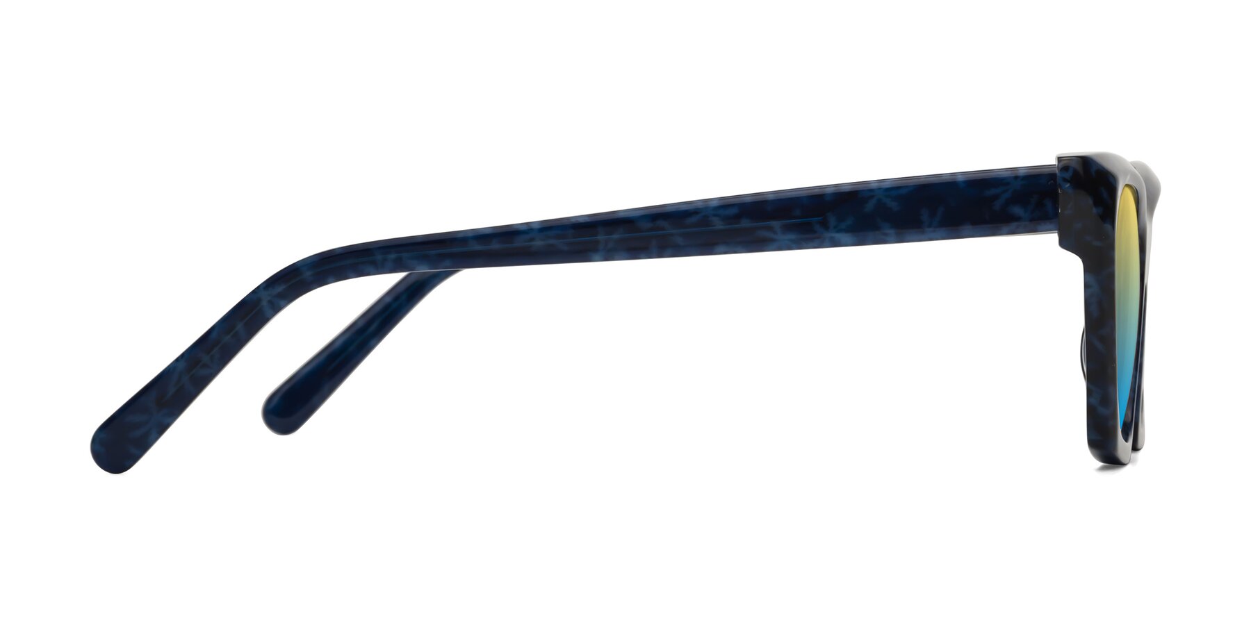 Side of Khoi in Blue Snowflake with Yellow / Blue Gradient Lenses