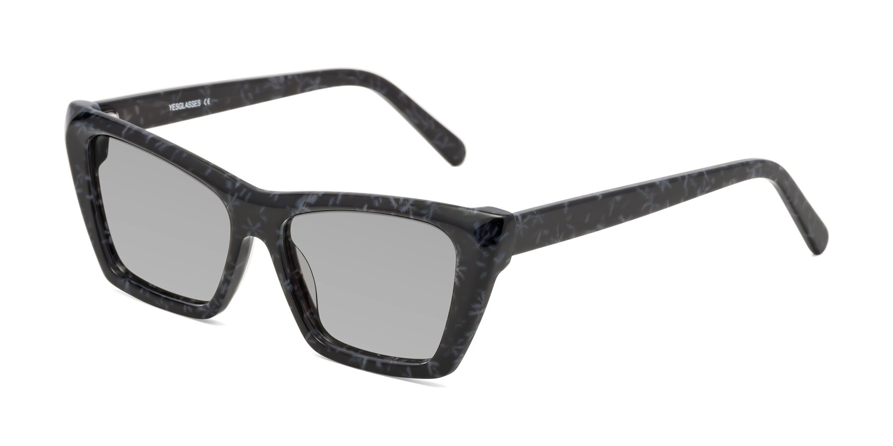 Angle of Khoi in Dark Gray Snowflake with Light Gray Tinted Lenses