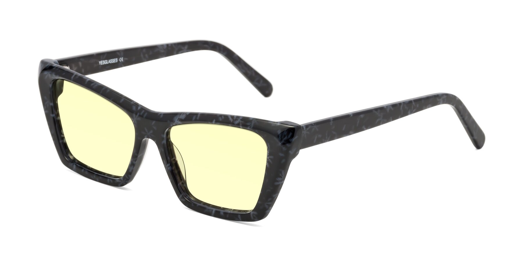 Angle of Khoi in Dark Gray Snowflake with Light Yellow Tinted Lenses