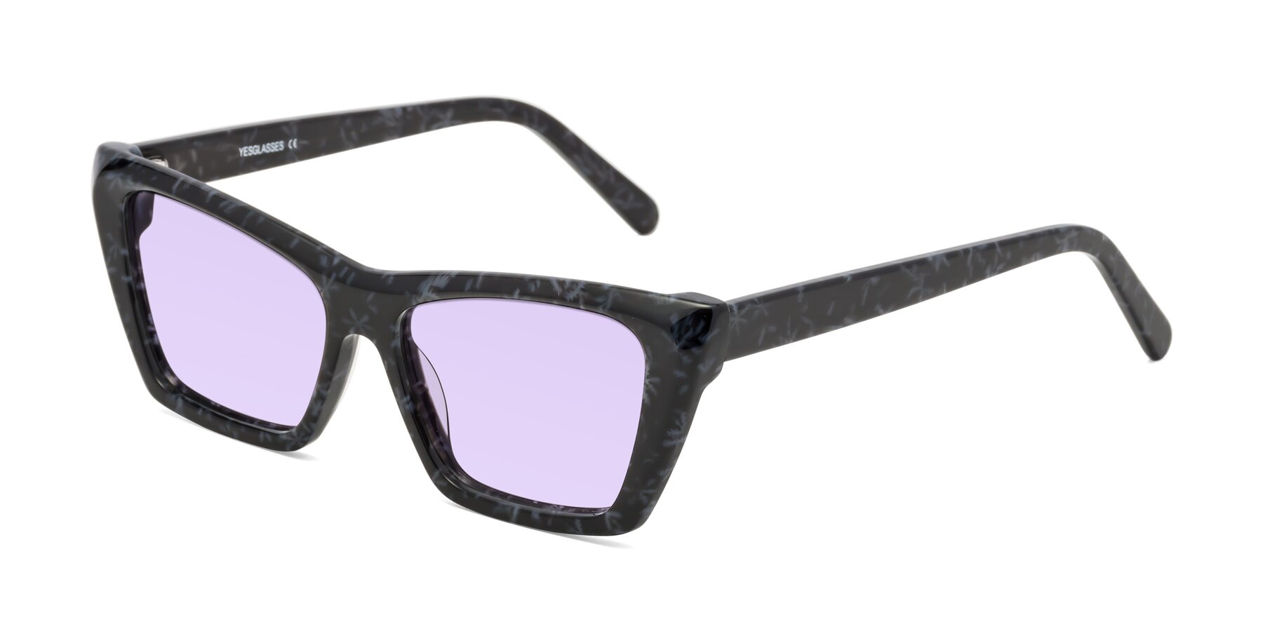 Angle of Khoi in Dark Gray Snowflake with Light Purple Tinted Lenses