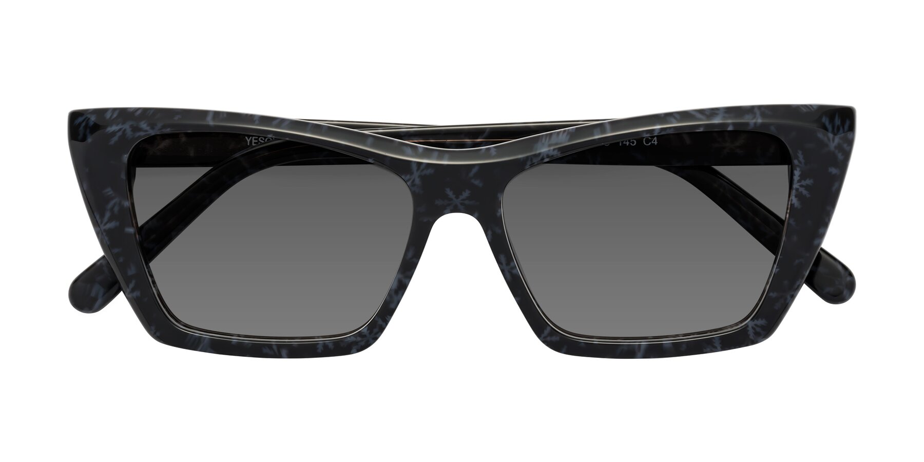 Folded Front of Khoi in Dark Gray Snowflake with Medium Gray Tinted Lenses