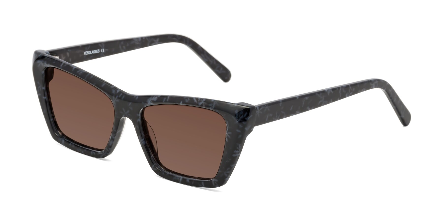 Angle of Khoi in Dark Gray Snowflake with Brown Tinted Lenses