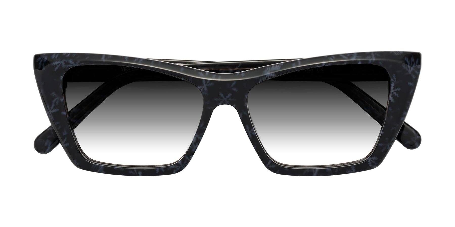 Folded Front of Khoi in Dark Gray Snowflake with Gray Gradient Lenses
