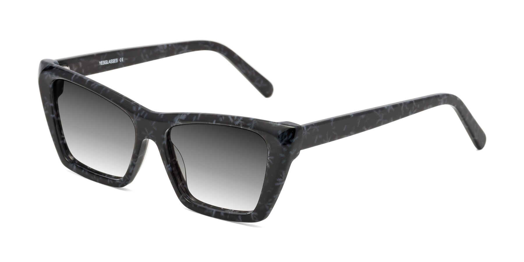 Angle of Khoi in Dark Gray Snowflake with Gray Gradient Lenses