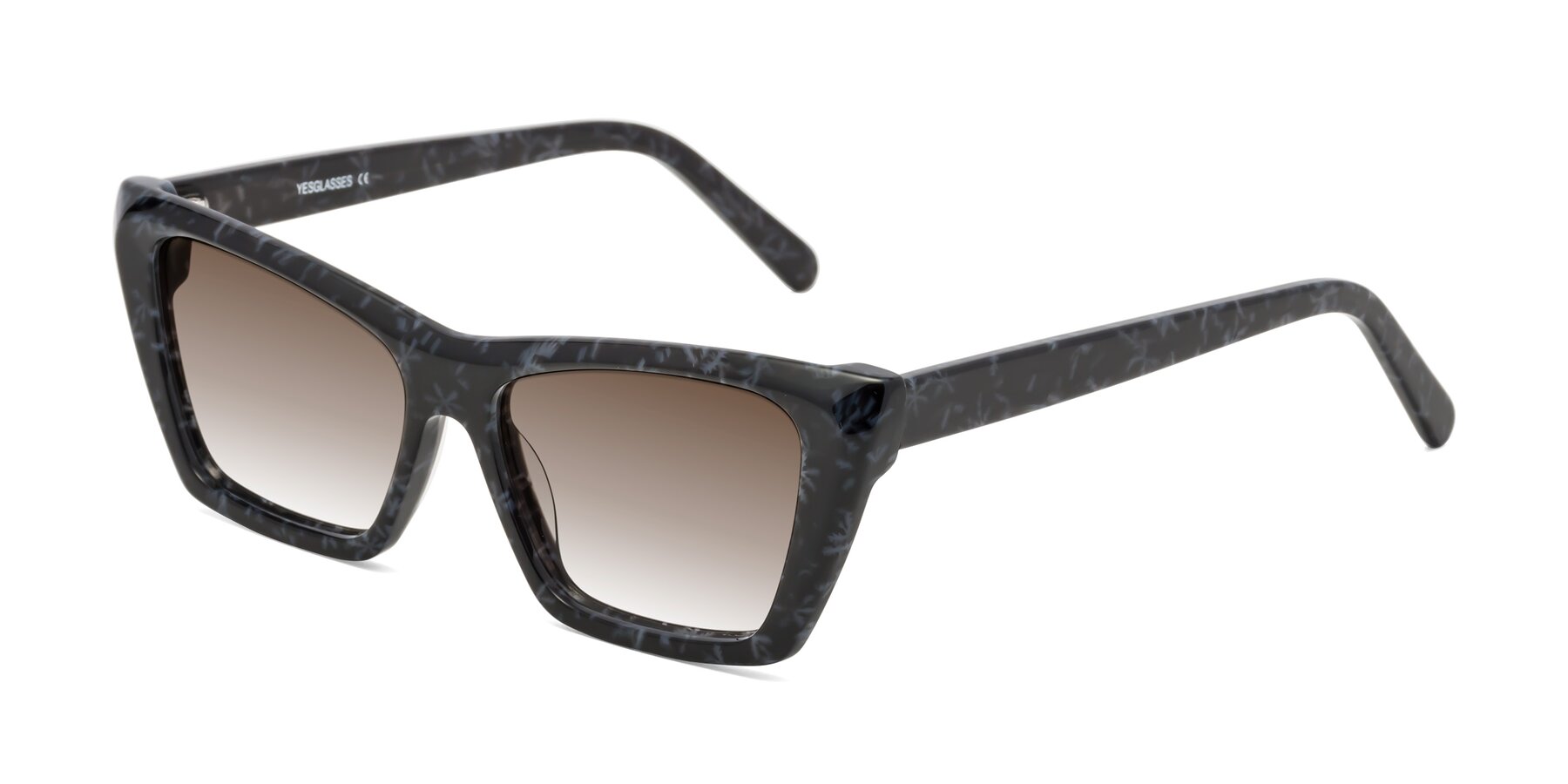Angle of Khoi in Dark Gray Snowflake with Brown Gradient Lenses