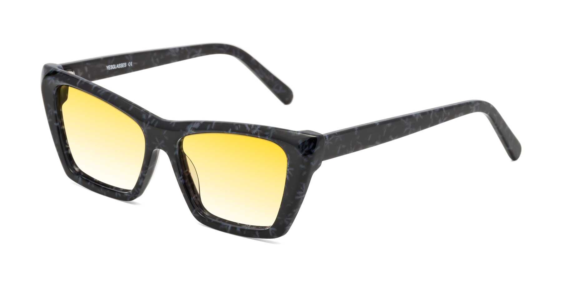 Angle of Khoi in Dark Gray Snowflake with Yellow Gradient Lenses