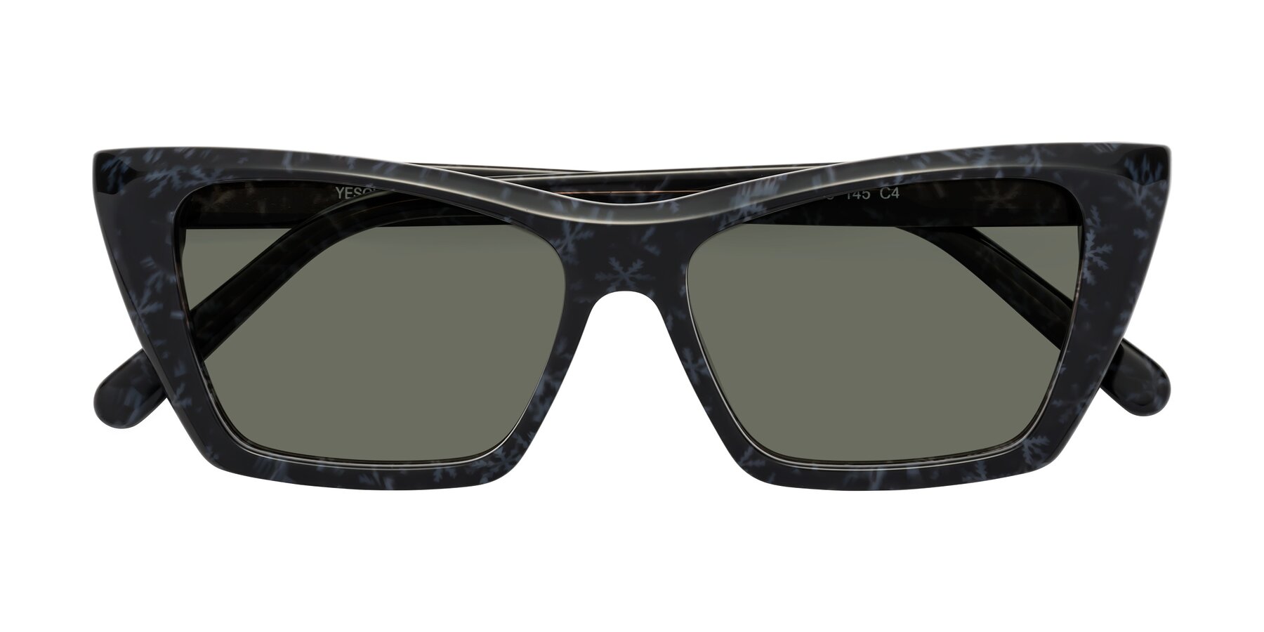 Folded Front of Khoi in Dark Gray Snowflake with Gray Polarized Lenses