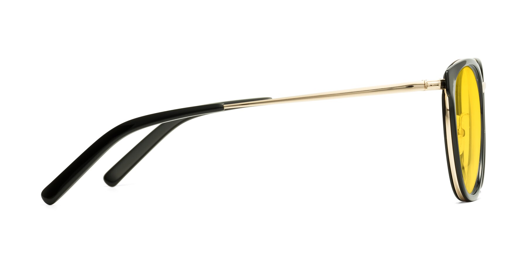 Side of Callie in Black-Gold with Yellow Tinted Lenses