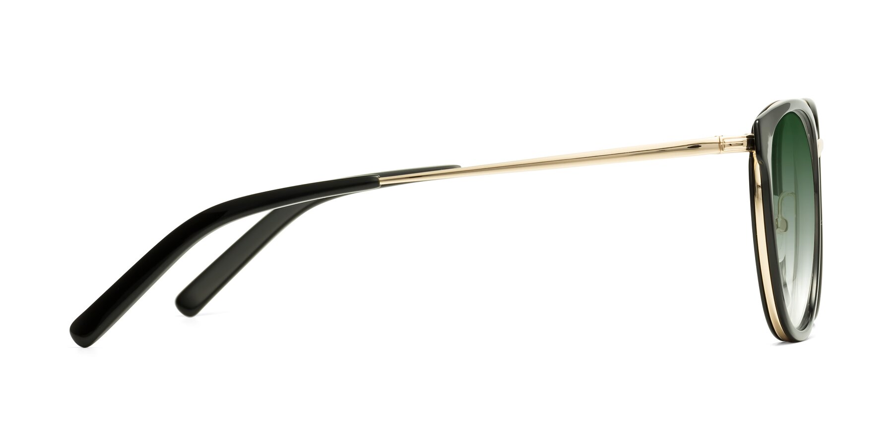 Side of Callie in Black-Gold with Green Gradient Lenses