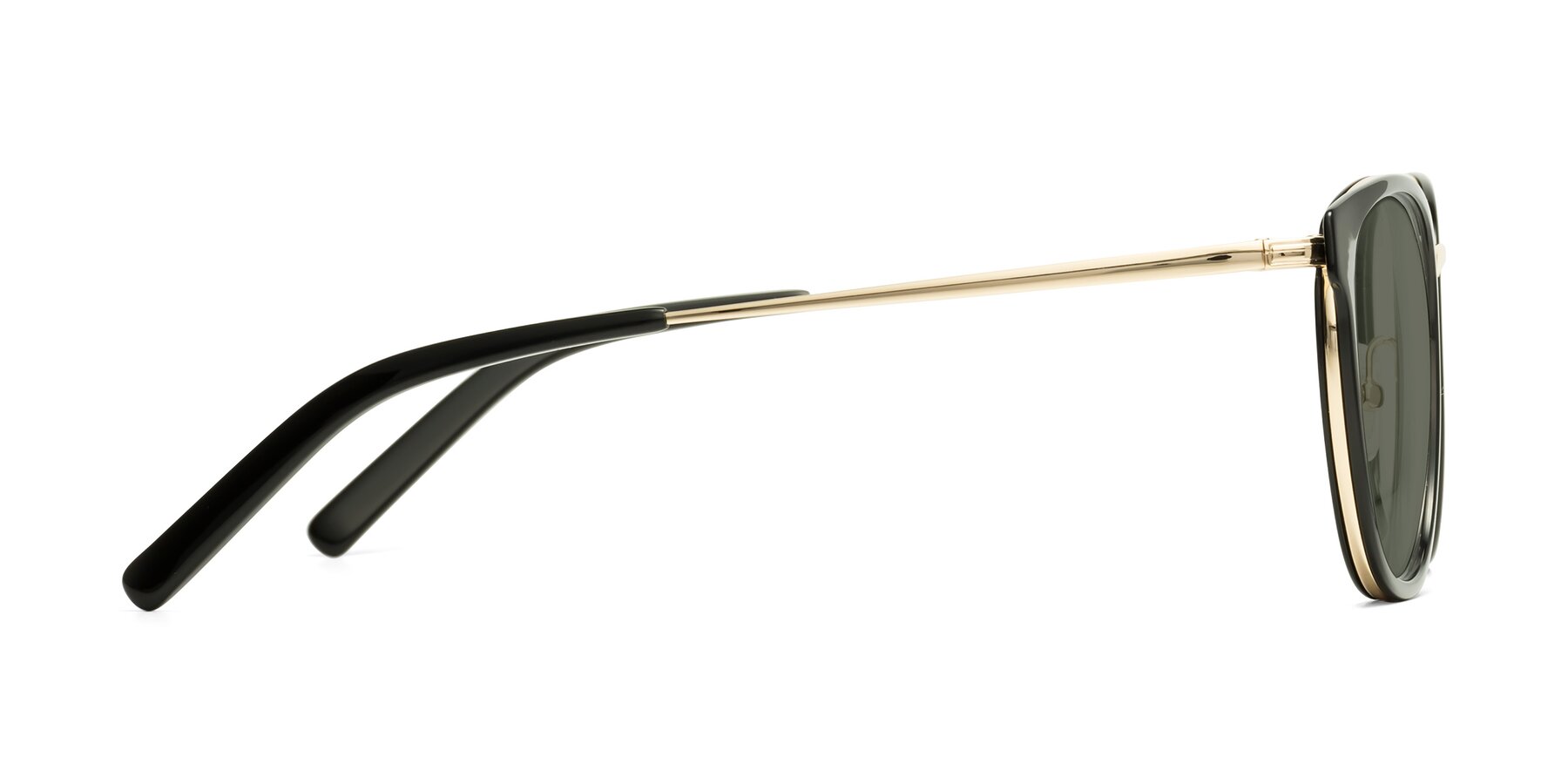 Side of Callie in Black-Gold with Gray Polarized Lenses