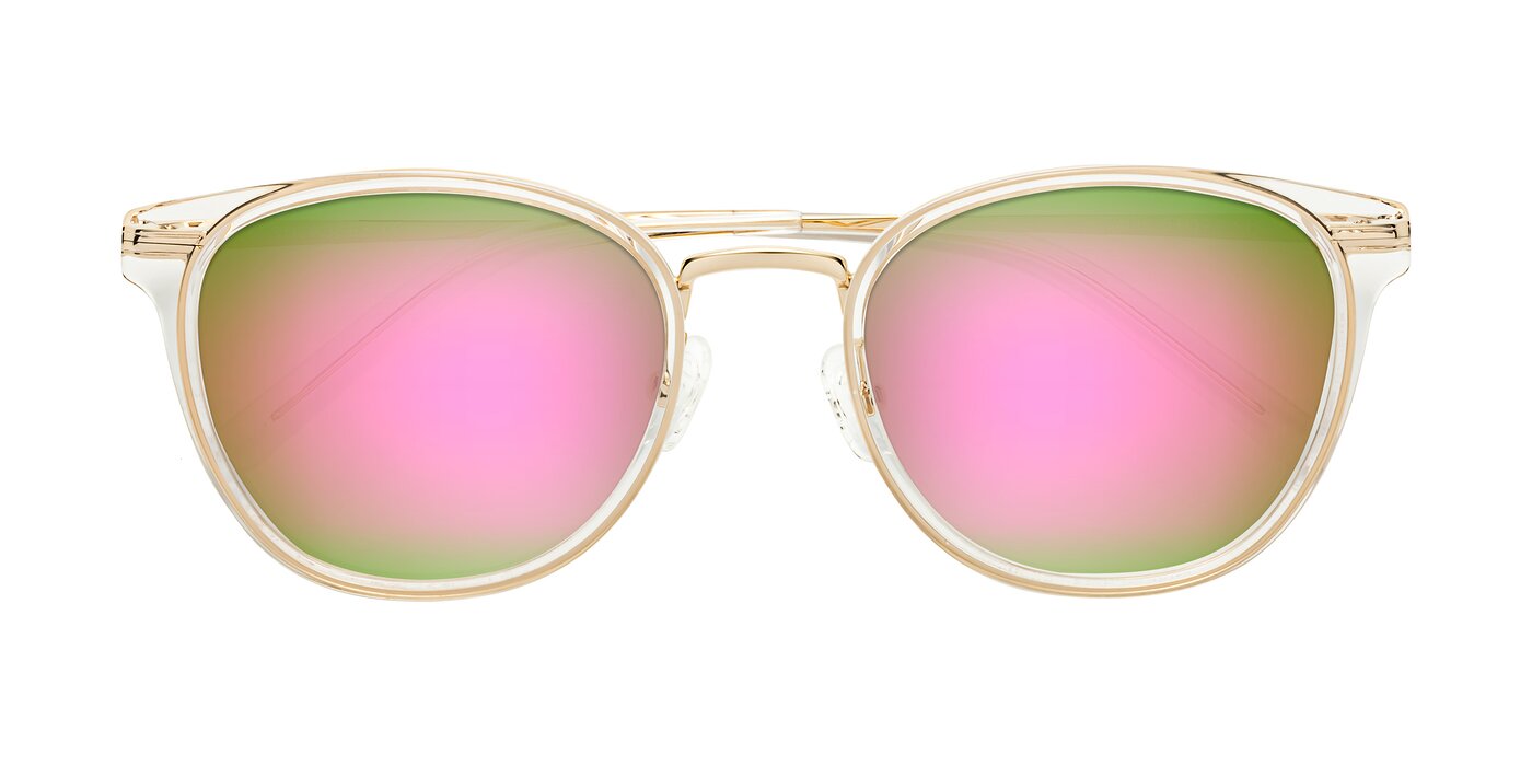 Callie - Clear/Gold Flash Mirrored Sunglasses