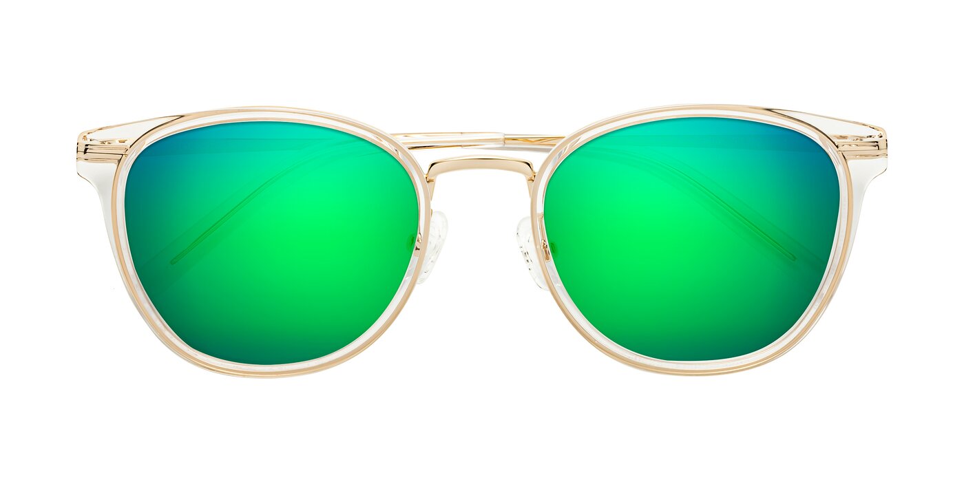 Callie - Clear/Gold Flash Mirrored Sunglasses