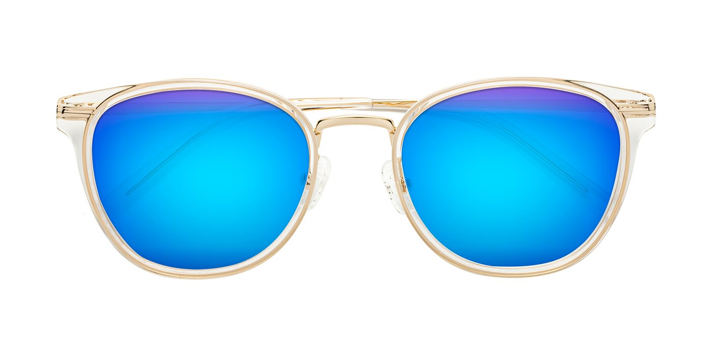 Callie - Clear/Gold Flash Mirrored Sunglasses