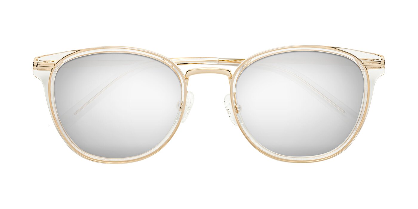 Callie - Clear/Gold Flash Mirrored Sunglasses