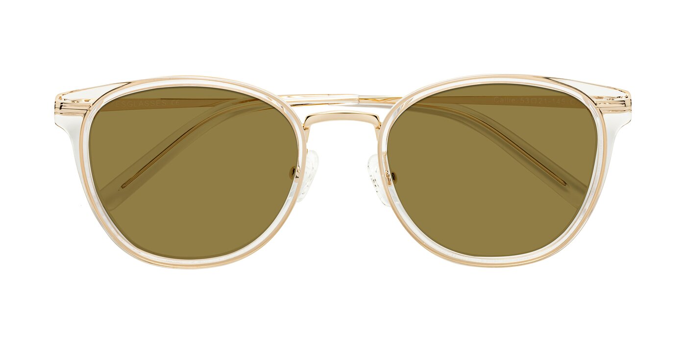 Callie - Clear/Gold Polarized Sunglasses